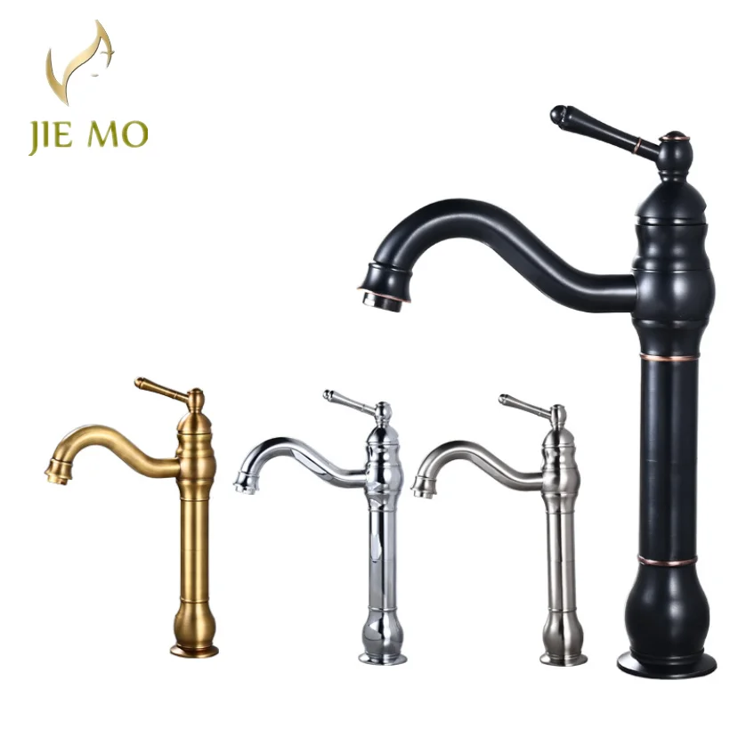 

Wash basin hot and cold water faucet brass black antique black paint nickel brushed antique American kitchen faucet