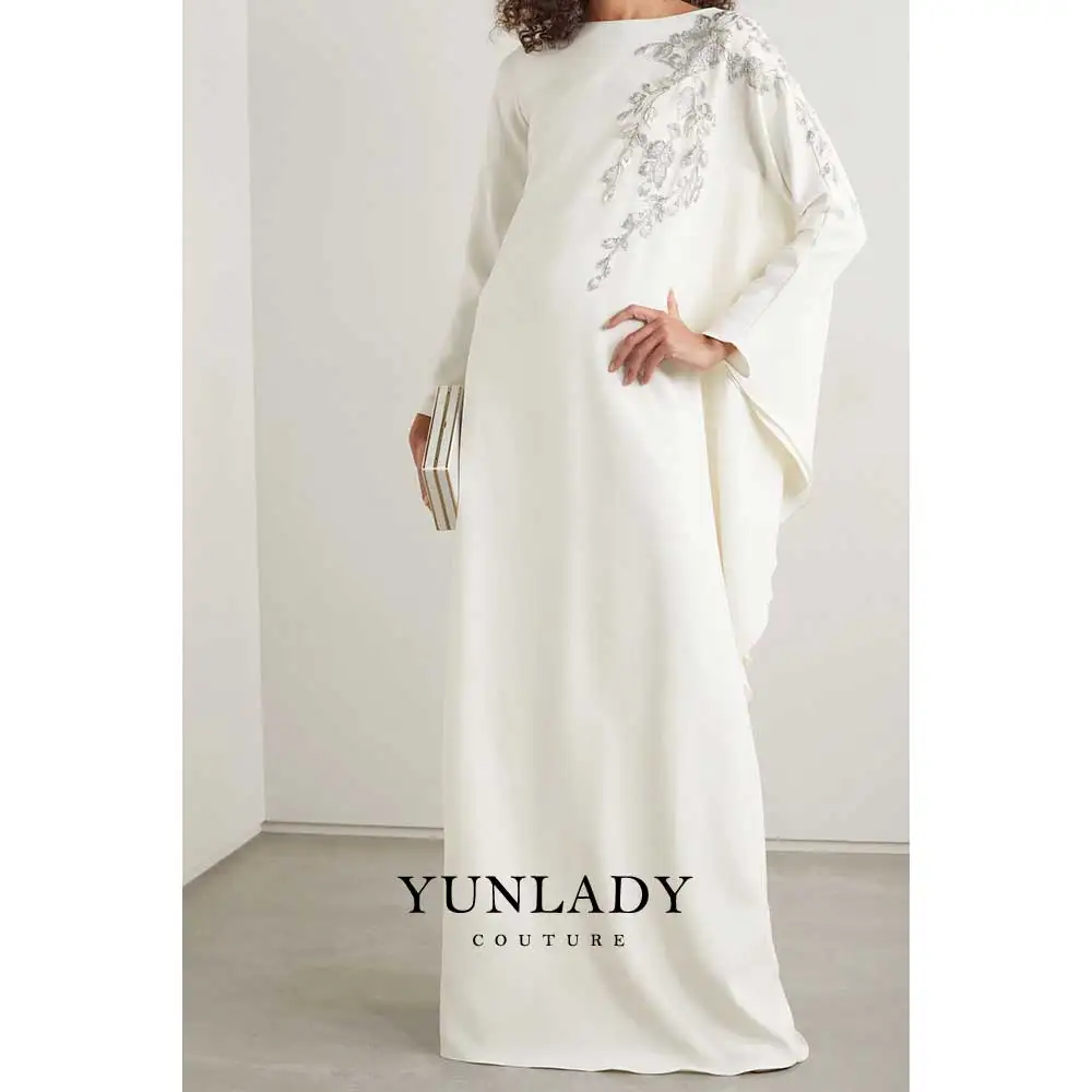 

YUNLAN Luxury Beaded Lace Shawl Sleeve Bridal Mother's Evening Gown 2026 Saudi Arabian Ladies' Wedding Guest Formal Maxi Dress