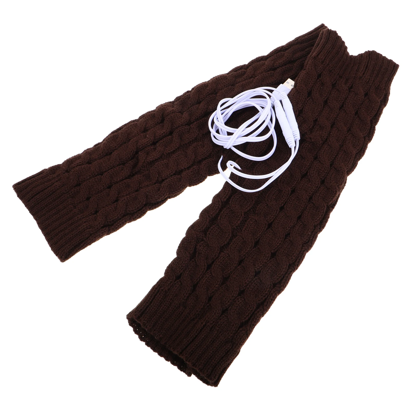 

Electric Heating Socks Cable Knit Leg Warmers Beige Cream USB Women Men Thermal Knee Warmer Cycling Hiking Winter Leg Warmer