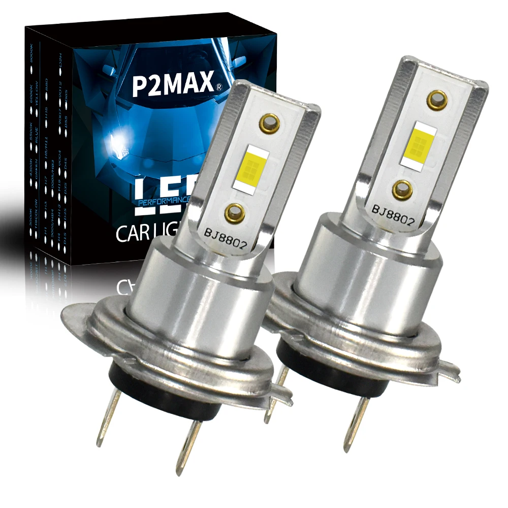 

2PCS P2MAX H7 LED Bulbs with 3570 LED Chipsets Powerful Lighting 1900K Amber 3200K Golden Yellow 6000K White 8000K Blue for Car