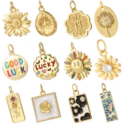 Cute Enamel Flower Jewelry Charm Making BohemianJewelry Summer PendantNecklace Keychain Diy Making Accessories Resin Charm Dijes