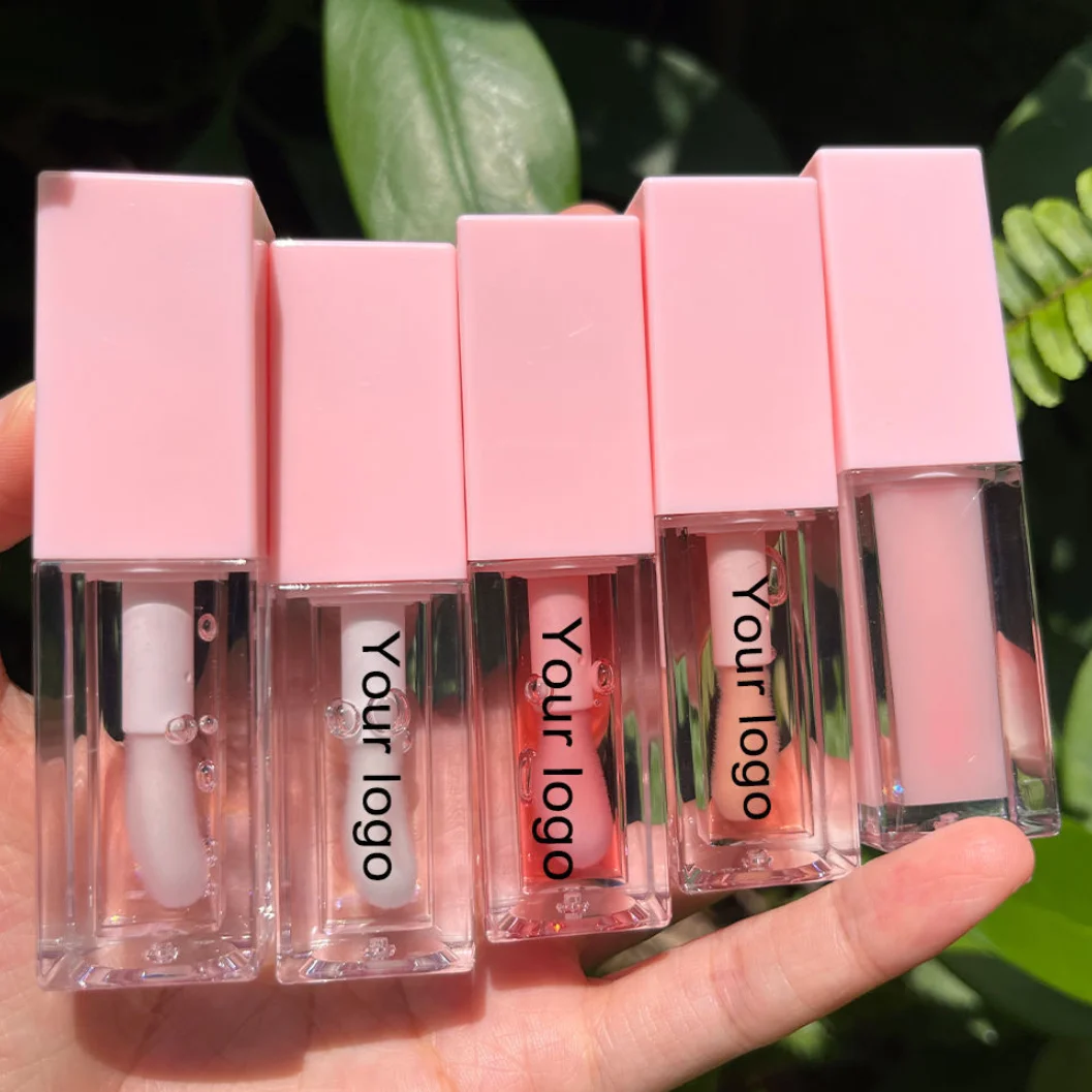 Square Lip Gloss Tube 5ml Empty Tubes Custom logo Liquid Blush Bottle With Paper Box Packaging Wholesale Bulk 30pcs