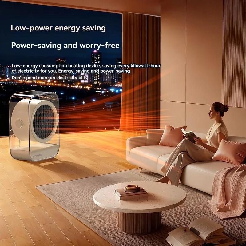 【PARTY】 سخان مكتب كهربائي مدمج محمول للمكتب، حماية من الحرارة الزائدة، تصميم قابس أمريكي موفر للطاقة