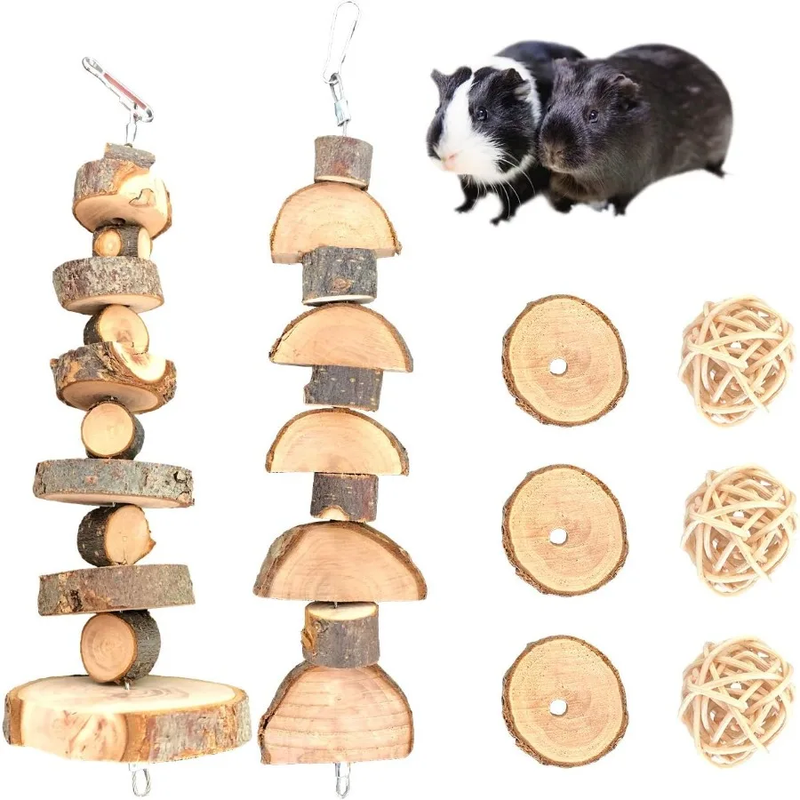 

Жевательные игрушки Bunny Tural Apple Wood, жевательные игрушки для маленьких животных для кроликов, шиншиллы, хомяков, морских свинок, песчанки, упаковка 1