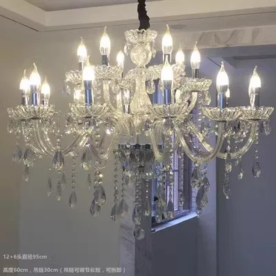 French light luxury retro palace style living room creative personality crystal chandelier