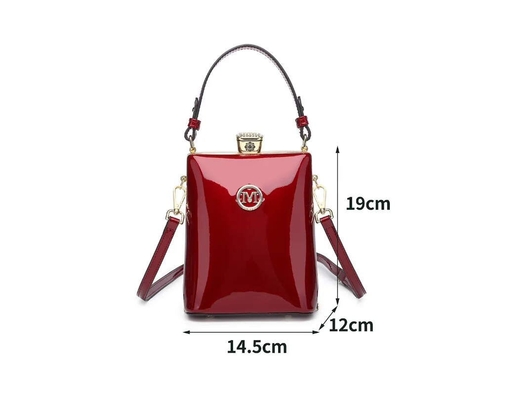 Designer Luxury Brand Street Trend Vertical Handbag Mobile Phone Bag Patent Leather Bright Shoulder Crossbody Bags for Women