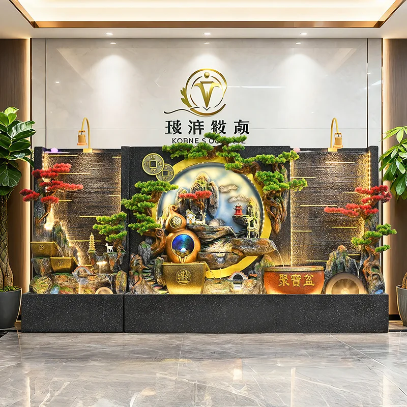 Water Curtain Rockery Ornament Circulating Humidifier Living Room Entrance Decor