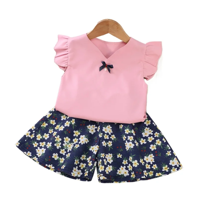 

New Summer Baby Girls Clothes Suit Children Vest Shorts 2Pcs/Sets Kids Clothing Infant Casual Cotton Costume Toddler Tracksuits