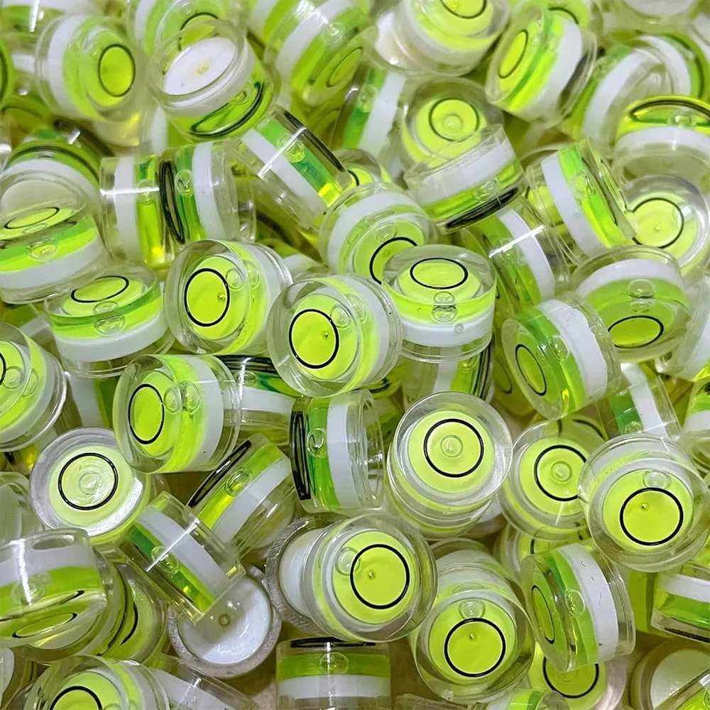 10Pcs Mini Bubble Spirit Level 10X6mm Circular Bullseye Bubble Levels for Leveling Tripod Telescope 10X6mm, Non-Adhesive