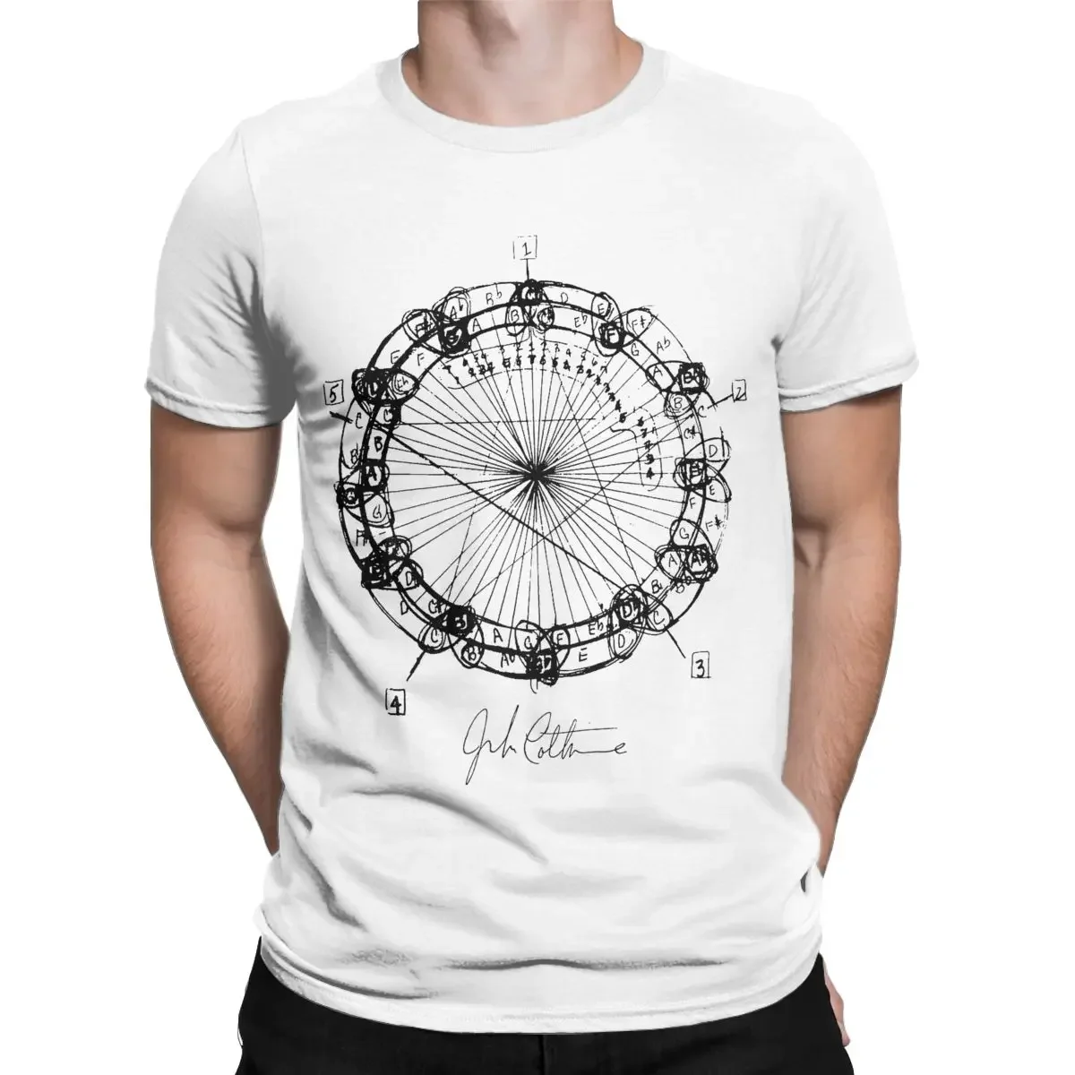 John Coltrane Chord Changes Mandala T Shirts Men Cotton Awesome T-Shirt Round Collar Tee Shirt Short Sleeve Clothing Printed