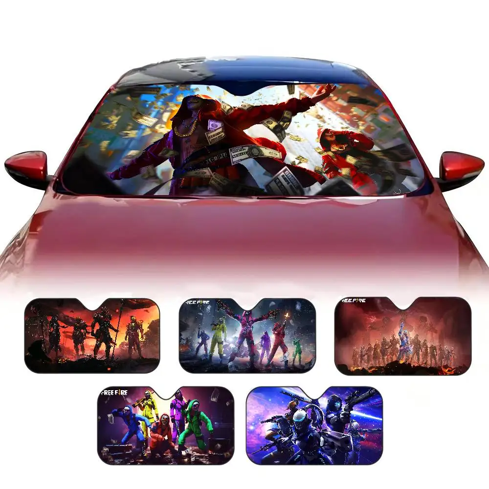 

G-Garena Free Fire Windshield Sunshade Anime Cute Car Front Windshield 70x130cm Sun Visor Heat Reflector