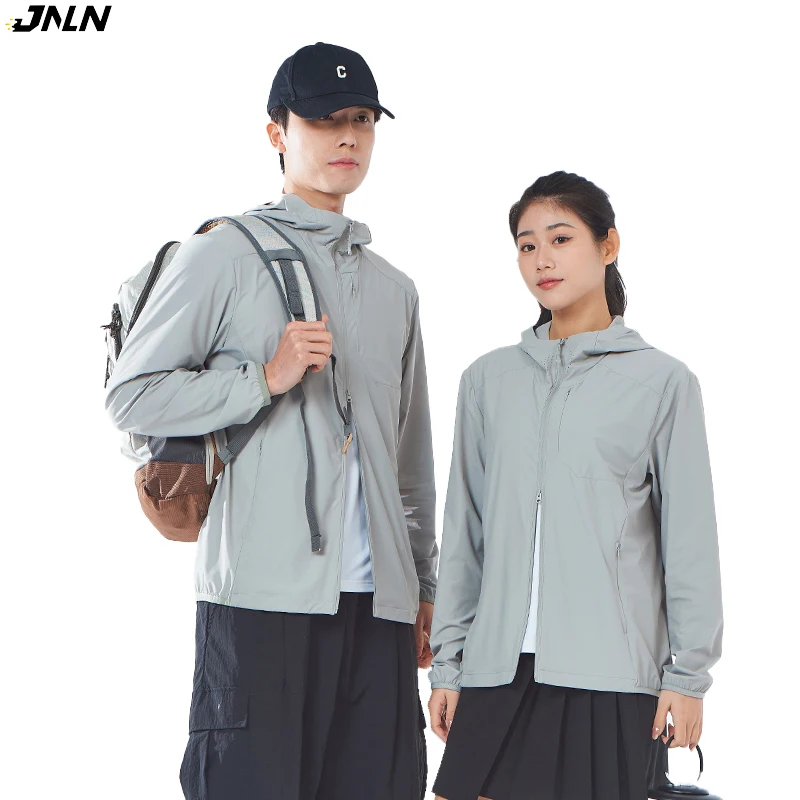 

JNLN Unisex Waterproof Hiking Jackets Sun Protective Trekking Mountaineering Men Women Windbreaker Quick Dry Stretch Rain Coat