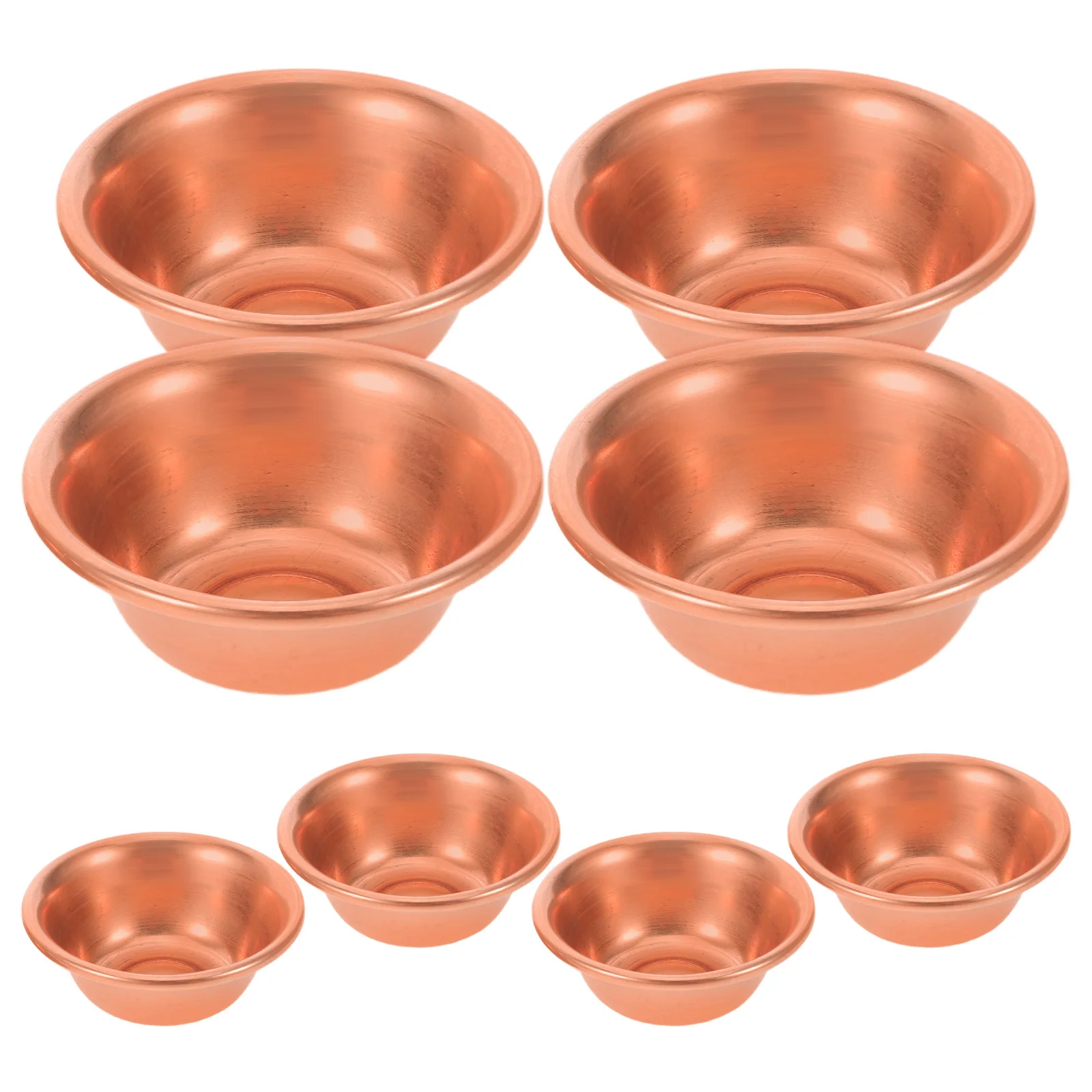 8 Peças de Mini Tigelas de Cobre para Ofertas, Tigelas Rituais de Latão de 2 Polegadas para Cerimônia de Água Budista, Templo Doméstico, Meditação, Decorativas e Sagradas