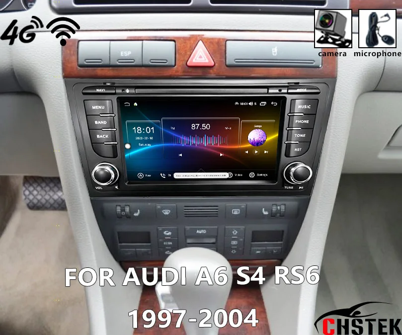 CHSTEK Head Unit Carplay For Audi A6 S4 RS6 1997-2004 Navigation Bluetooth Upgrade GPS WIFI Auto DSP Swap Autoradio Guide Renew