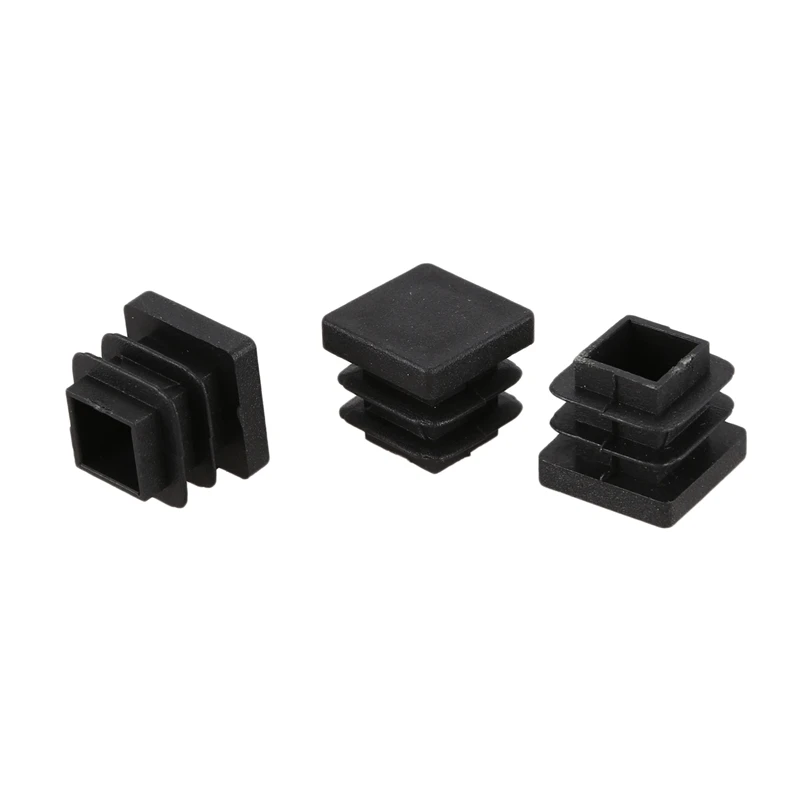 24 Pcs 15Mm X 15Mm Plastic Square Caps Tube Pipe Inserts End Blanking