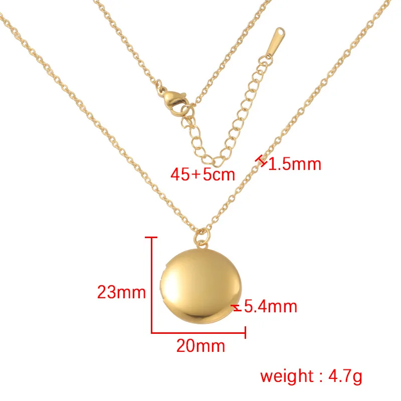 20Pcs/Lot Mirror Polish Stainless Steel DIY Round Photo Picture Frame Locket Pendant Necklace For Women Fashion Jewelry