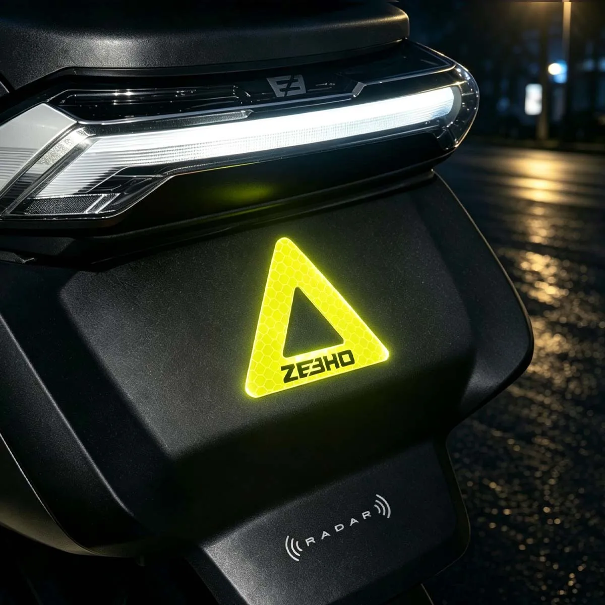 Triangle Reflective Safety Sticker for Motorcycle 1Pc Waterproof Durable Self Adhesive Decal for Rear Fender Trunk Number