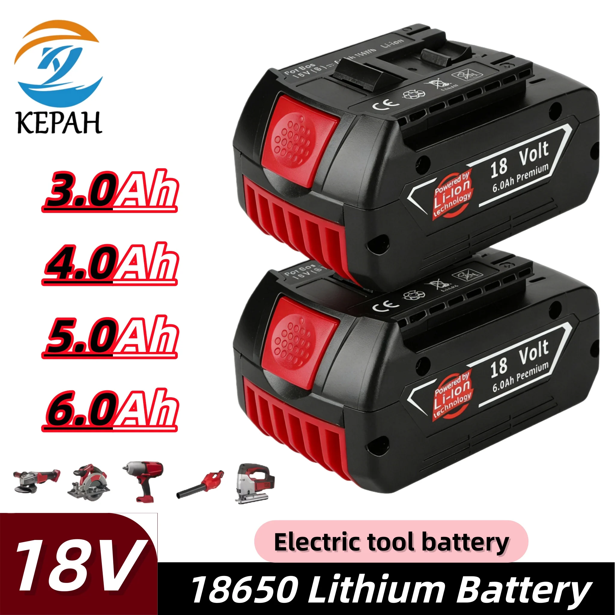 18V 3.0-6.0Ah Durable Li-ion Battery｜Stable Performance for BAT609G/BAT614 Drill