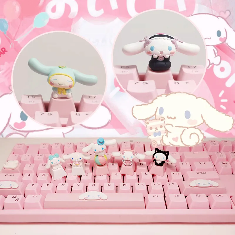 Sanrio Kawaii Cinnamorol Keycaps Mechanical Keyboard Caps Hello Kitty Pochacco Mx Axis Personalized Cartoon Esc Diy Key Cap Game