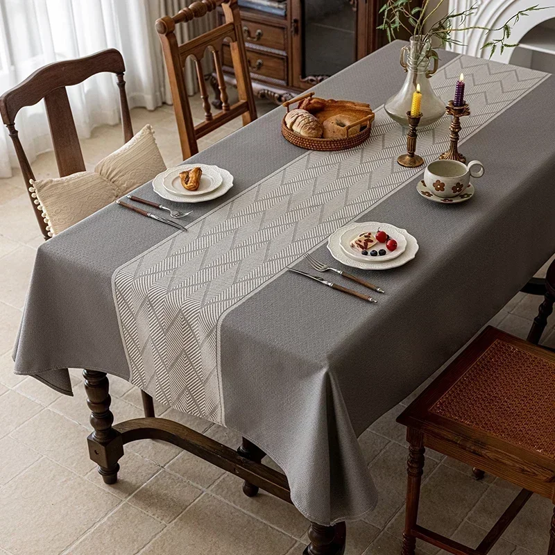 1 gray splash proof tablecloth, suitable for desktop and home decoration