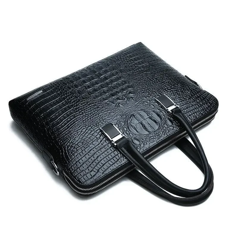 2027 New Luxury Alligator Leather Business Men's Double-deck Briefcase Male Shoulder Bag Men Messenger Laptop Computer Handbags