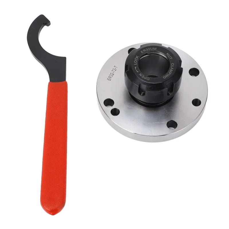 cnc-collet-chuck-carbon-steel-high-concentricity-er32-collet-chuck-with-wrench-for-lathe-milling-machines-100mm-diameter