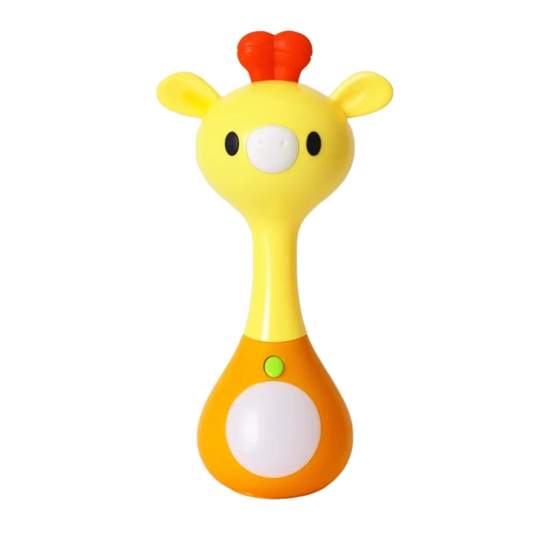 New Animal Teething Rhythm Stick Baby Jingle Toy Light Music Grasping Training Soothing Newborns No Box
