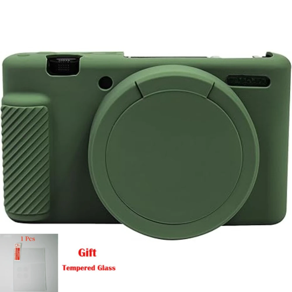 For Sony ZV-1 Rubber Soft Silicone Housing Bag Cover Skin Accessories Camera Bag zv1 Photography Bag  + free tempered film