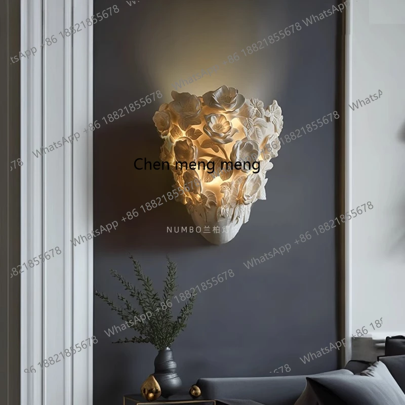 

French wall lamp original carved living room bedroom background wall hotel private room aisle antique wall lamp