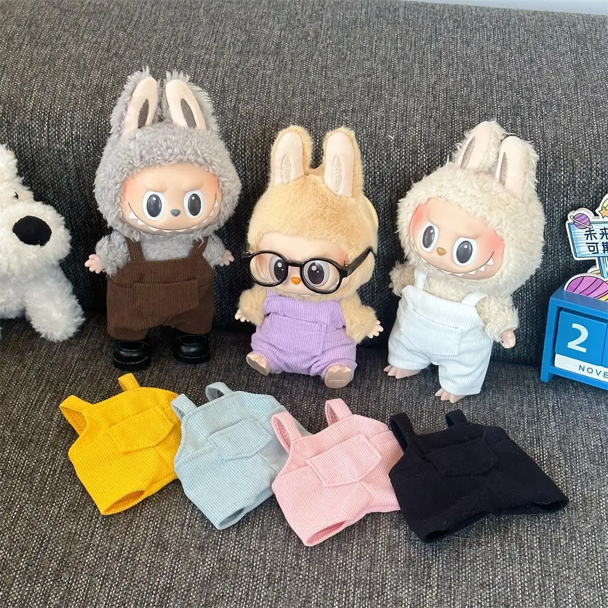 

Suitable For Labubu First Generation Second Generation Third Generation Overalls Trendy Toy Clothes Pendants Clothes Accessorie