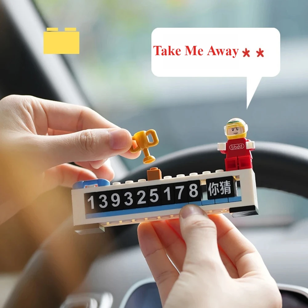 Metal Car Temporary Parking Card Universal Rotate Phone Number Plate Aluminum Stickers Park Stop in Car-styling Auto Accessories