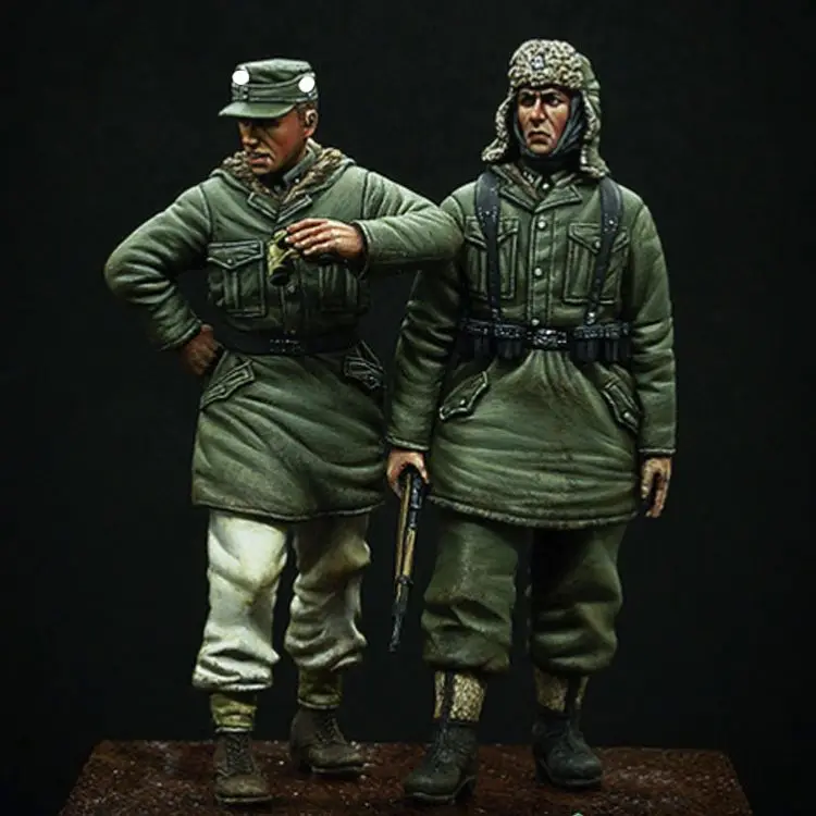 1/35 Grenadier Set, 2 figures, 4 heads included, Resin kit soldiers GK, Military subject matter, Uncoated No colour