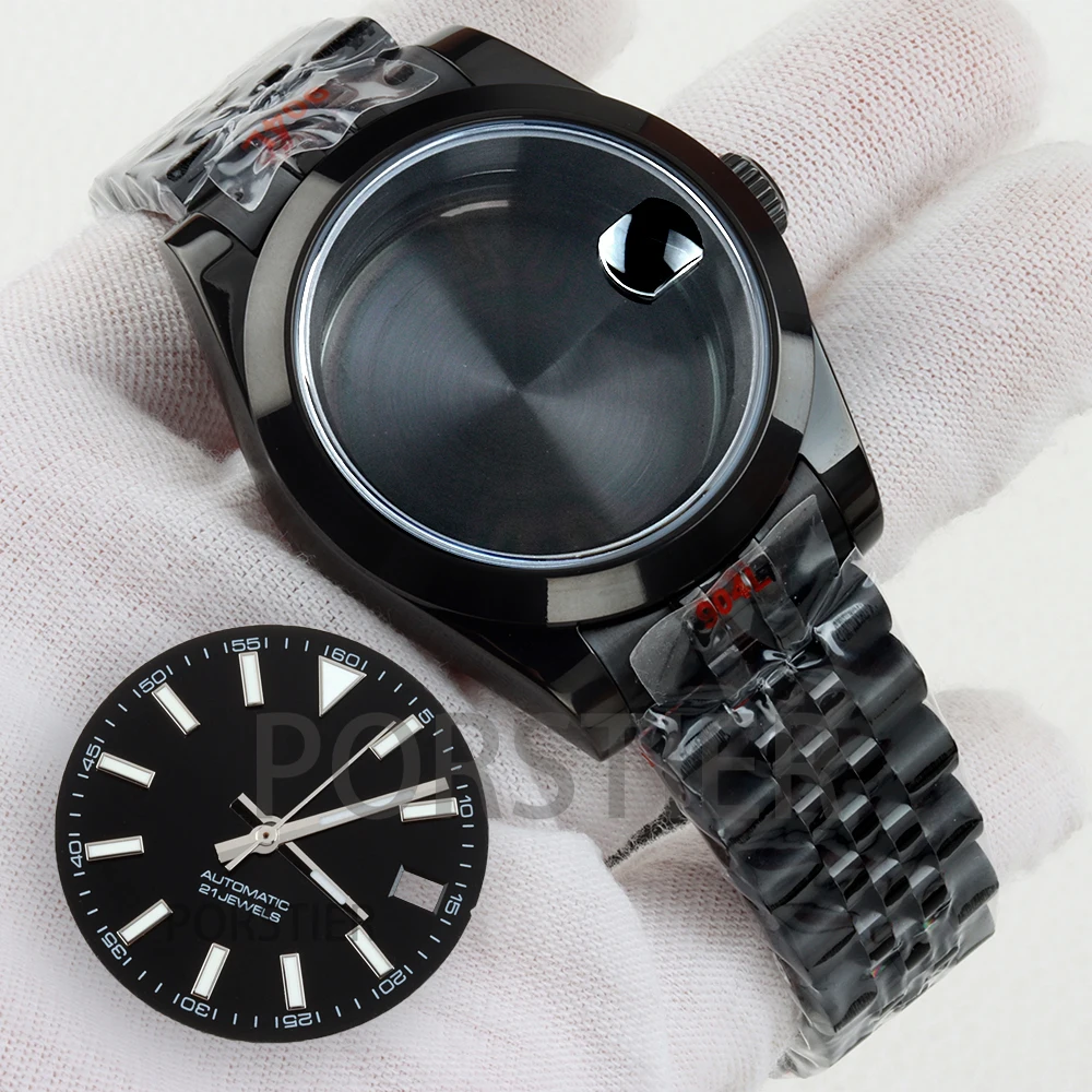 

36/39mm NH35 Watch Case Sapphire for DATEJUST NH35/NH36 Movement 28.5mm Watch Dial Face Hands Green Luminous Watch Accessories