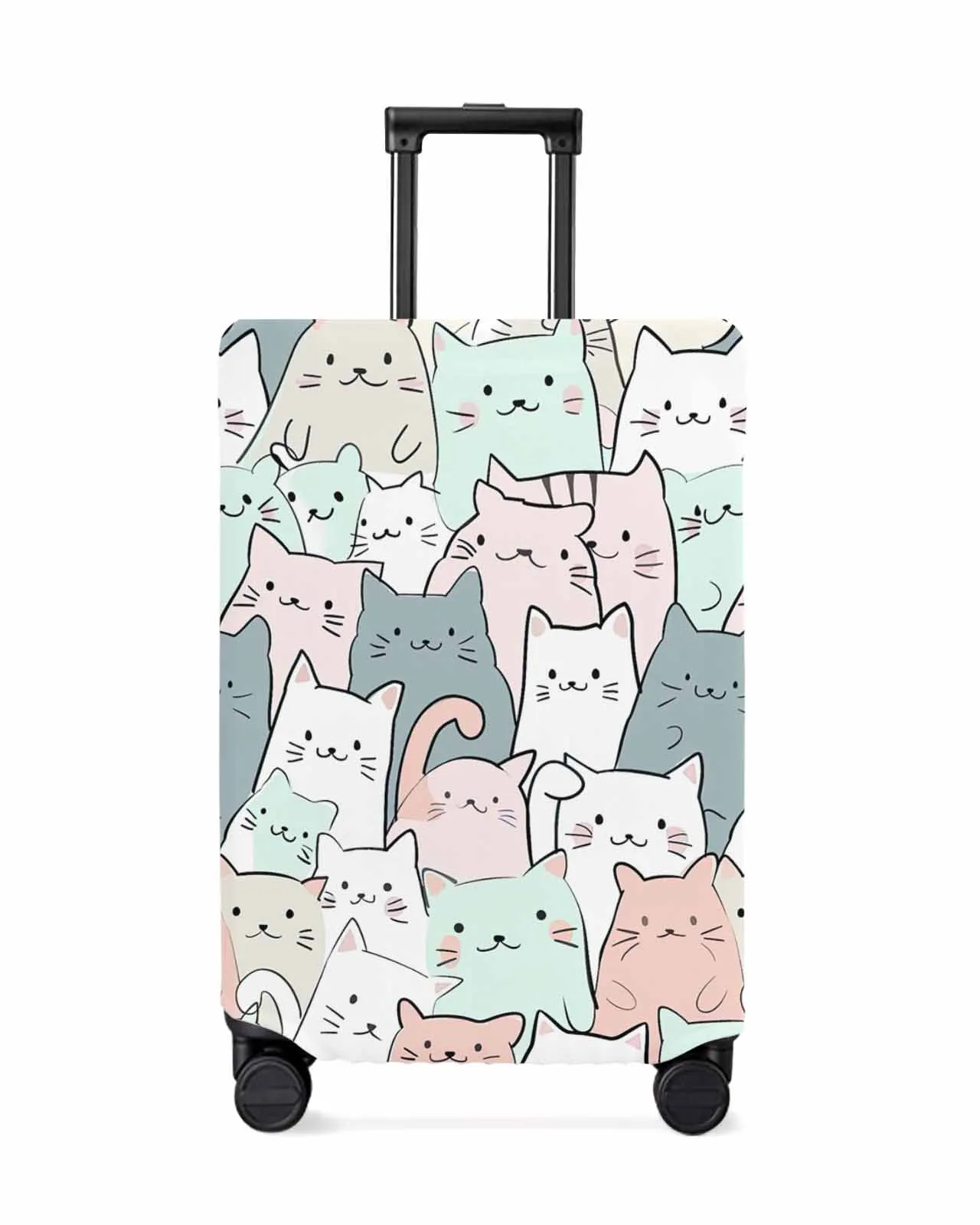 Cat Line Arrangement Hand Drawn Luggage Cover Elastic Baggage Cover For 18-32 Inch Suitcase Case Dust Cover