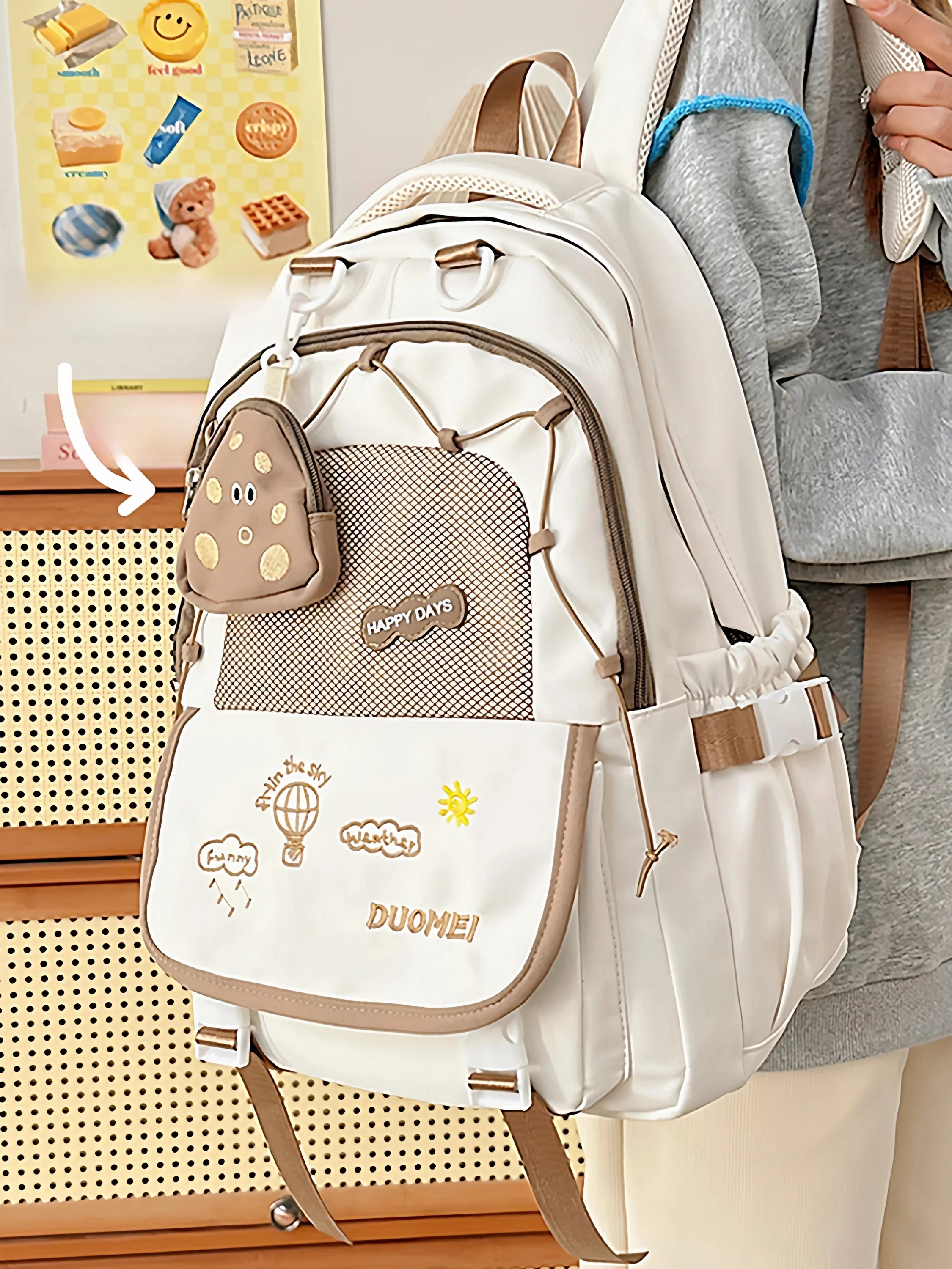 Lightweight Large Capacity Student Backpack for Junior And High School Girls Primary And High School Students Travel Duffel Bag