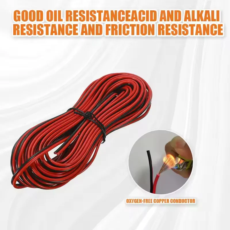 5/10m Red And Black Speaker Cable 2*0.3mm/2*0.5mm Audio Core Wire Tinned Copper 2 Pin AWG For Home Stereo HiFi/Car Player System
