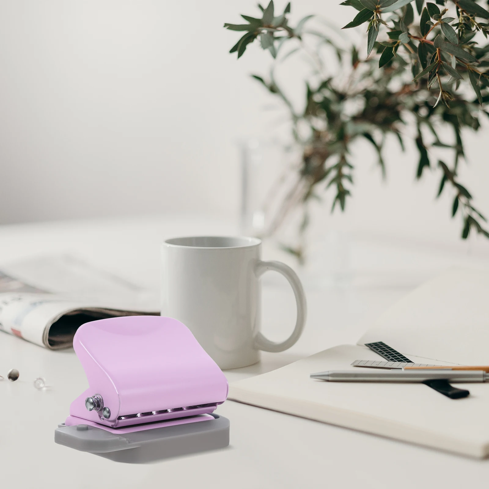 

Adjustable 6-Hole Puncher Desktop Paper Punch Tool Binder Punch Office Supply For Diy Scrapbook Wallpaper Projects Manual