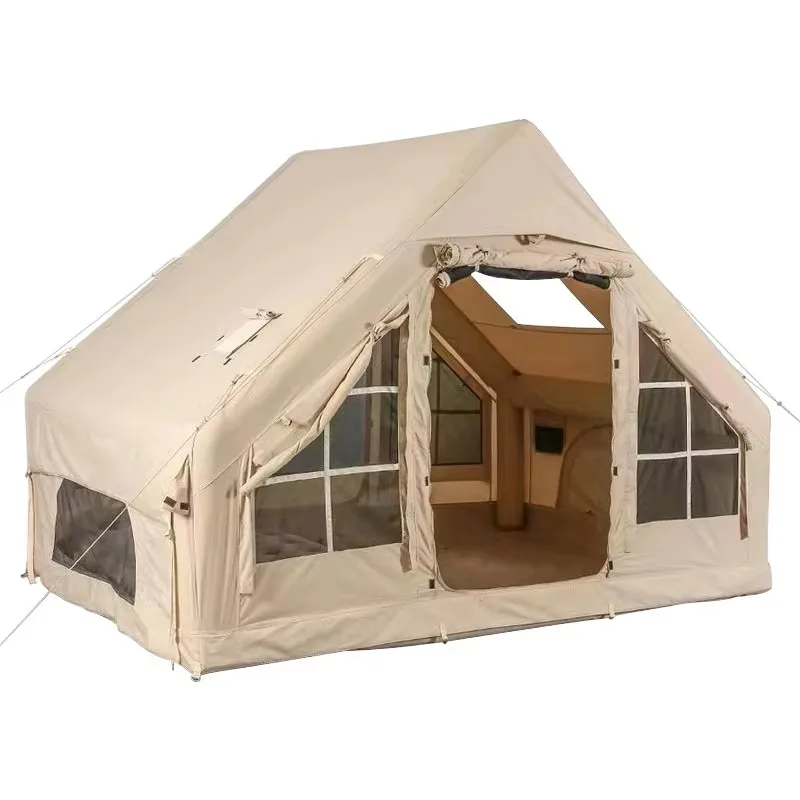 2-4 people inflatable tent camping 12sqm 150d Oxford 2 bedroom camping tent