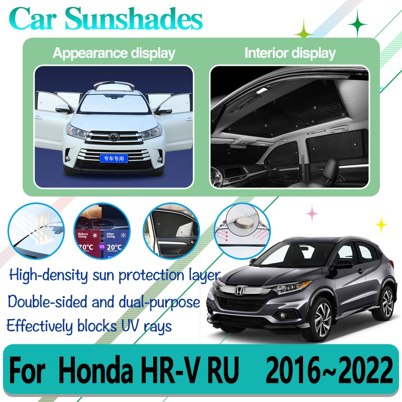 

Car Anti-UV Window Covers For Honda HR-V HRV RU 2016~2022 2021 Auto Windshield Side Window Sun Protector Covers Car Accessories