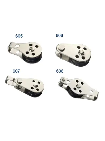 Pulley 316 Stainless Steel 60mm Wire Rope Crane Pulley Block Hanging Wire Towing Wheel For 2mm To 8mm Rope