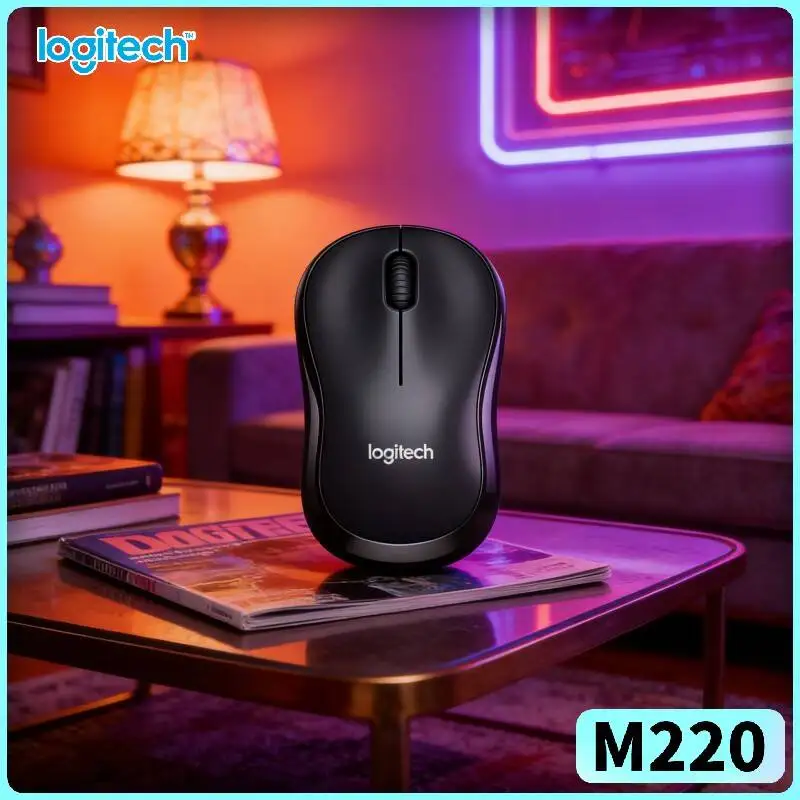 Logitech M220 Quiet Click Mice Nano USB Receiver Easy Store Energy Saving For Laptop Desktop Windows Mac Home Office Notebook