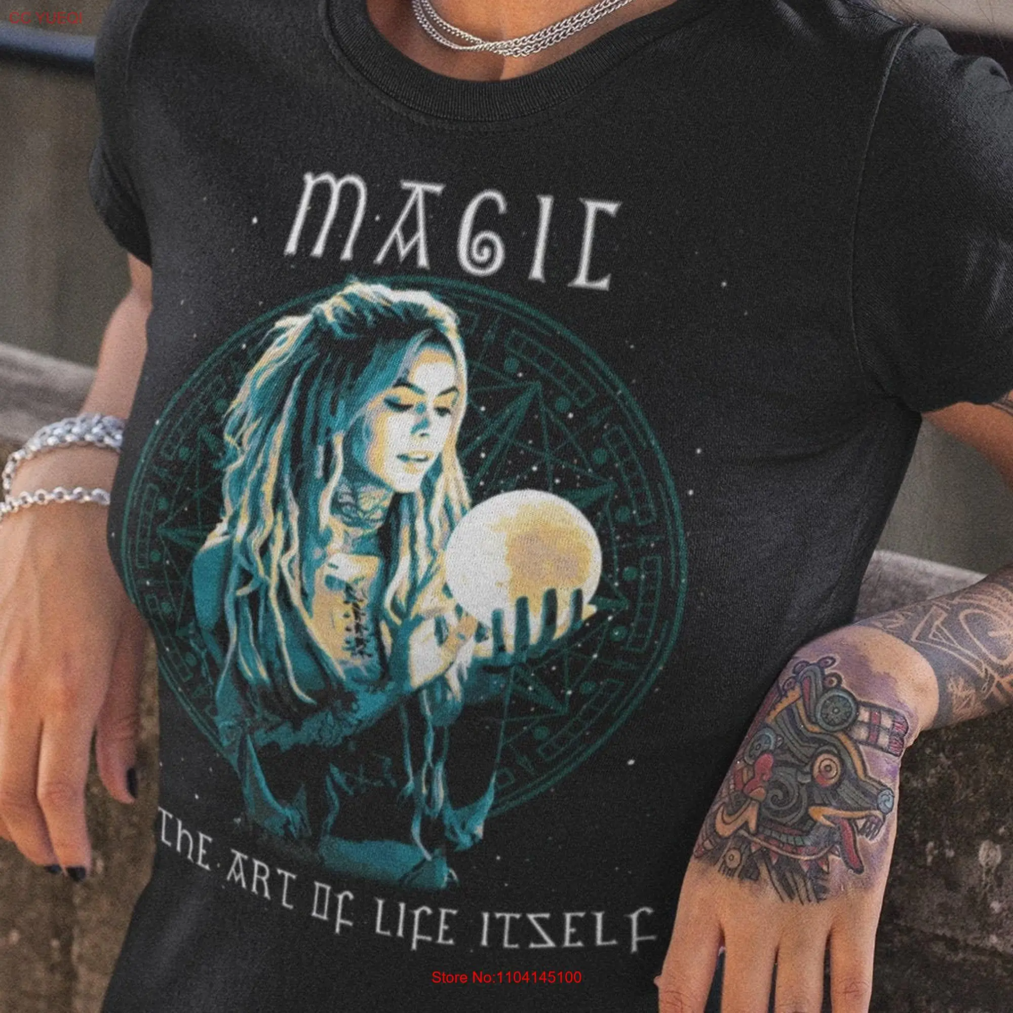 Magic is the Art of Life Itself Crowley Witchcraft Occult T Shirt Women's Fit  long or short sleeves