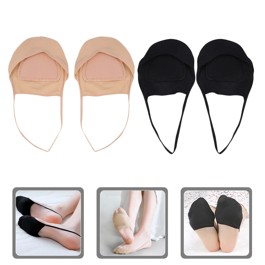 

2 Pairs Invisible Stocking Suspenders Toe Topper Socks Women Womens for High Heel Shoe Liners Half Spandex Heels Miss Women's