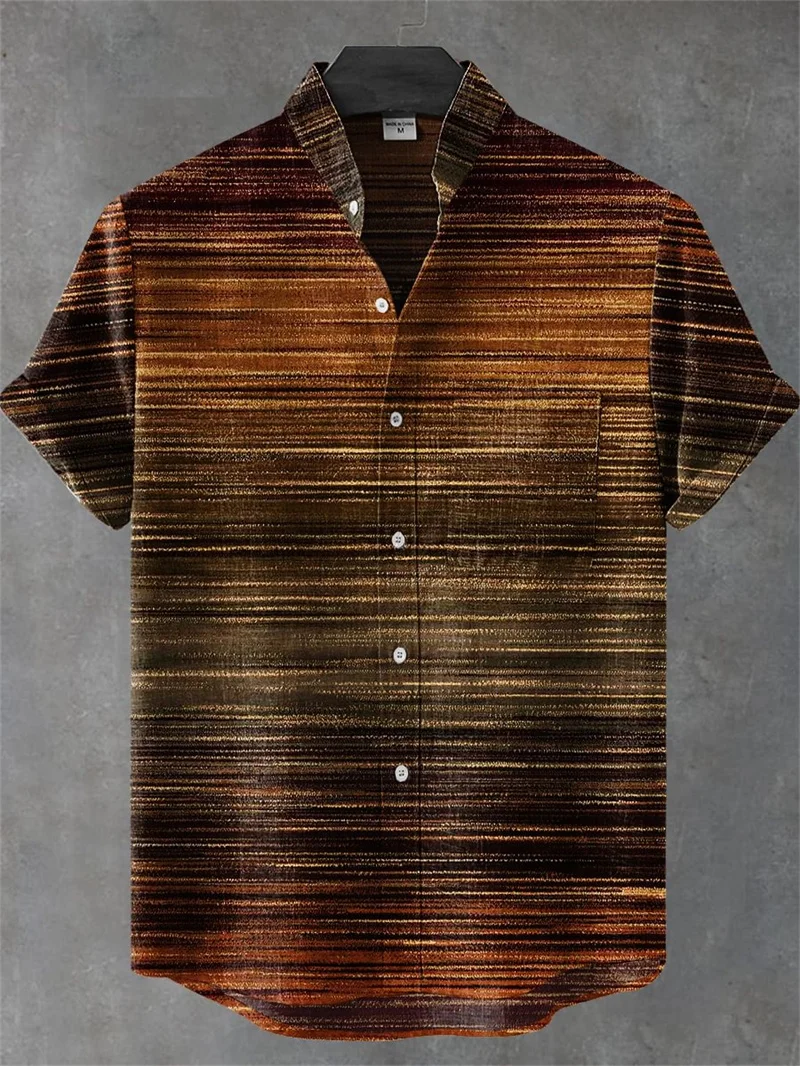 Sommerliches Ethno-Design Casual Top mit Katzenmuster Kurzärmliges Modisches Retro-Herrenhemd – Detail 11
