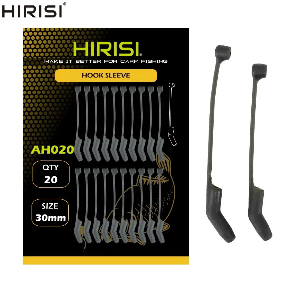 Hirisi 20Pcs Carp Fishing Accessories Hook Sleeves Ready D-rig Aligner Hooks Anti Tangle Sleeves Pop Up Boilies Terminal Tackle