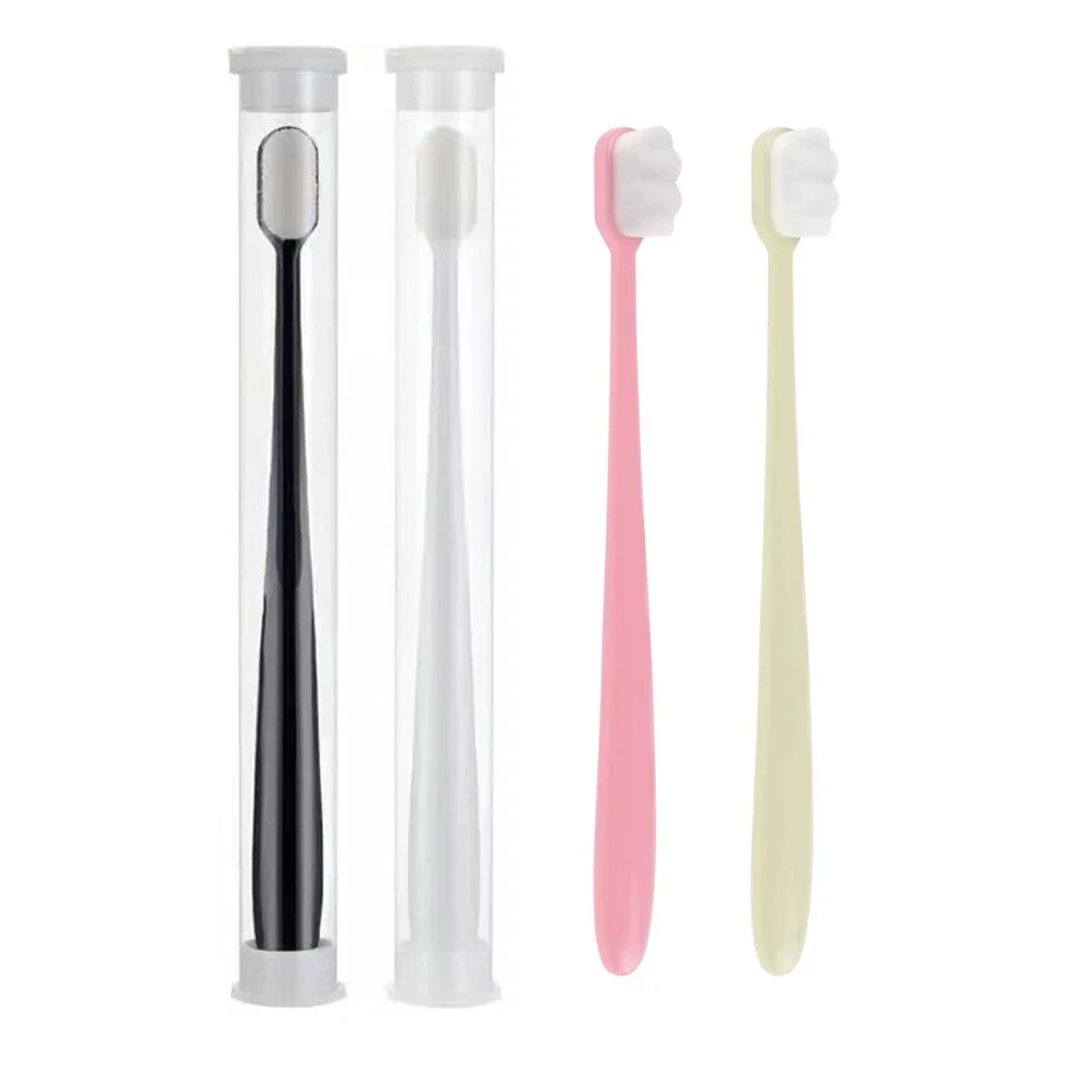 

Hot Sale 10Pcs Ultra-fine Manual Toothbrush Micro Soft Fiber Nano Million Bristle Teeth Brush With Box Adult Bamboo Toothbrushes