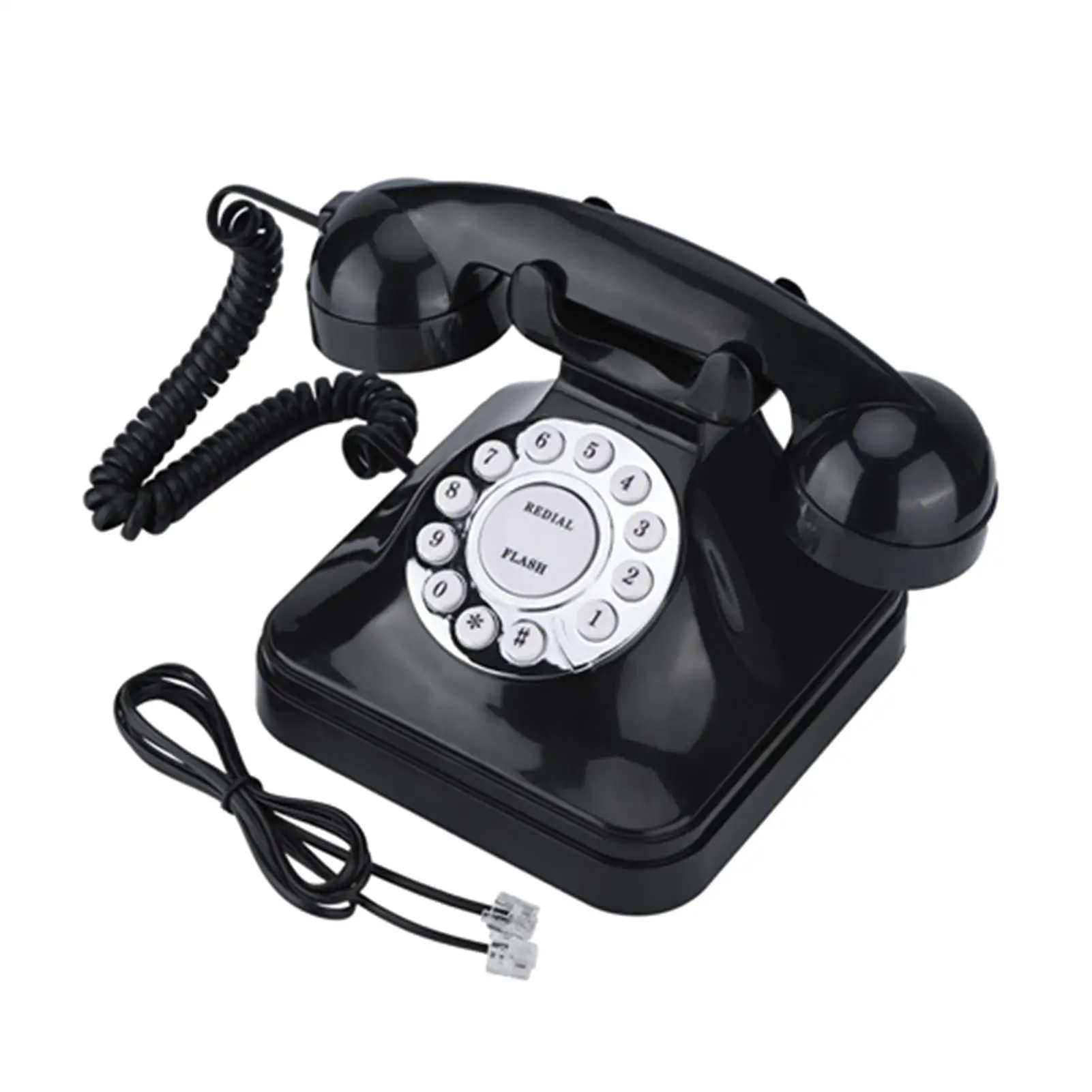 Vintage Corded Telephone with Big Buttons - For Home Desk Landline Phone, Skid-Proof Pedestal - telefono fijo para casa