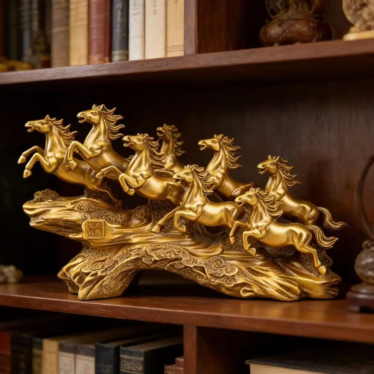 New Year Horse Resin Ornament 8 Horse Take in Money Desktop Decoration Handicrafts Lucky  Living Room Home Decoration