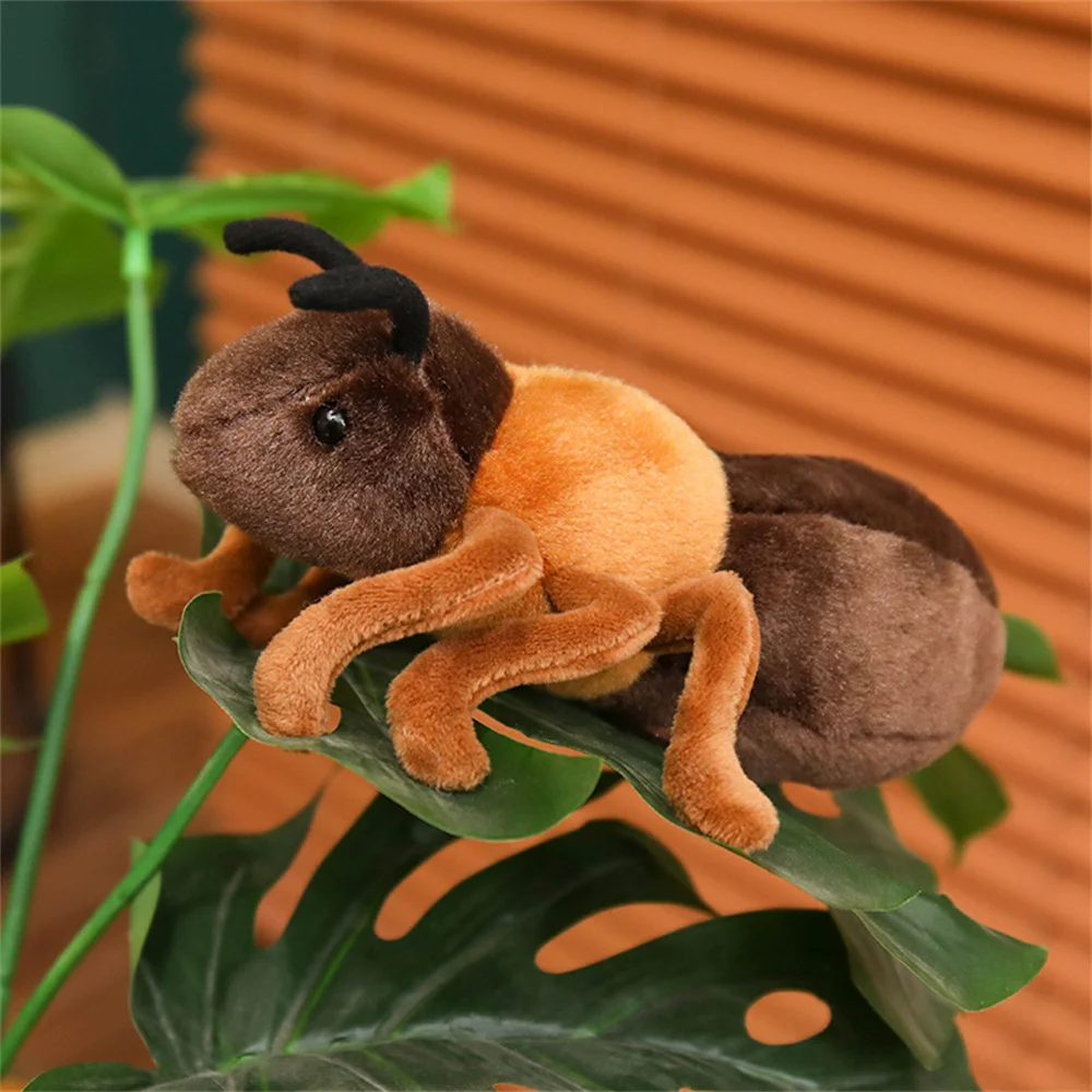 1Pc 18CM Simulation Ants Plush Toys Soft Stuffed Insect Brown Ant Plush Doll Decorative Desktop Ornaments Prank Props Gifts