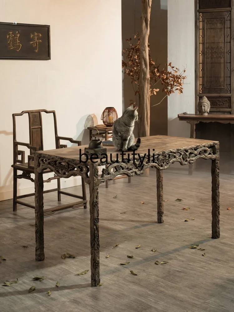 Chinese antique calligraphy table Ming-style picture case writing desk Ming and Qing classical old objects Huali